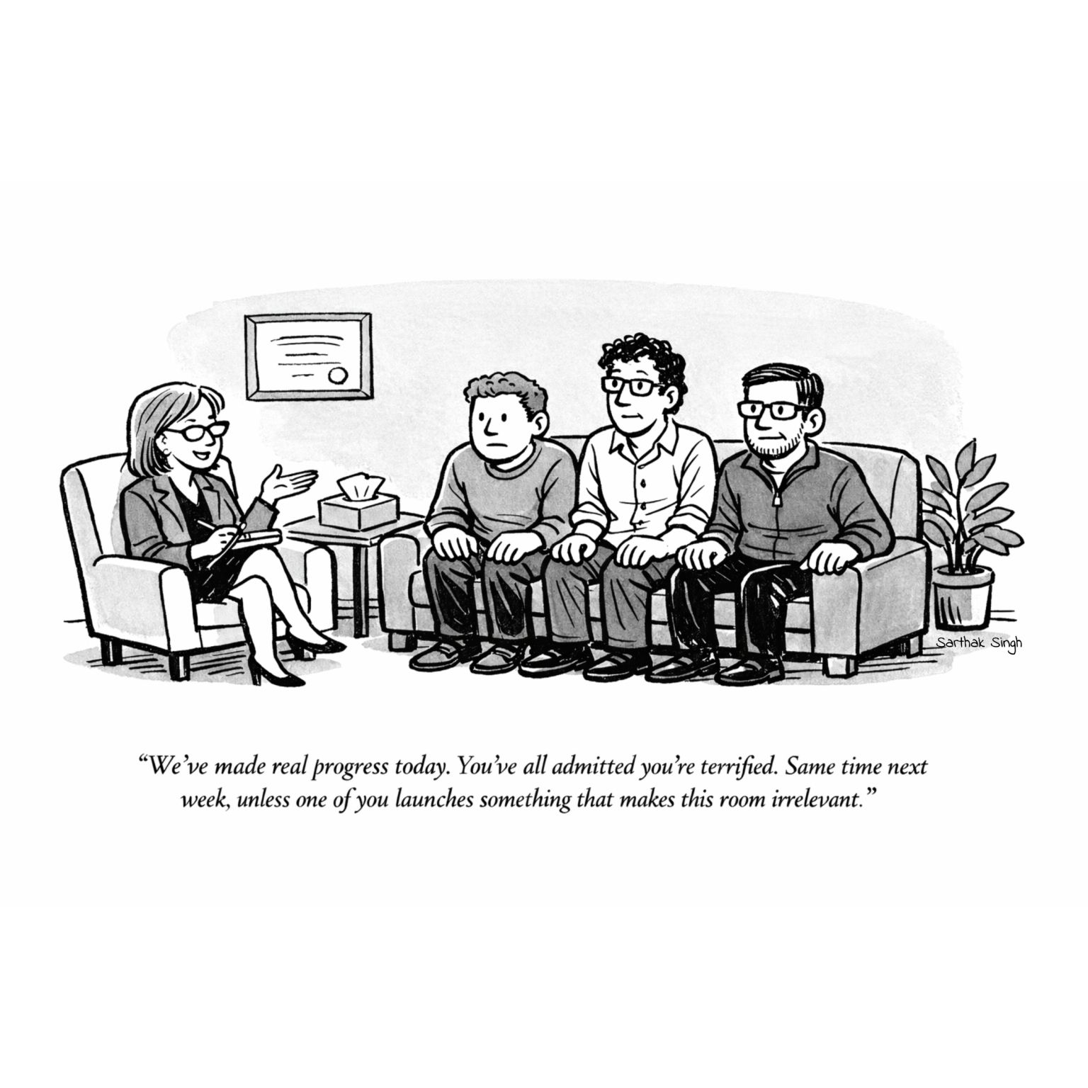 The signed editorial cartoon published with this post — the second argument, drawn.